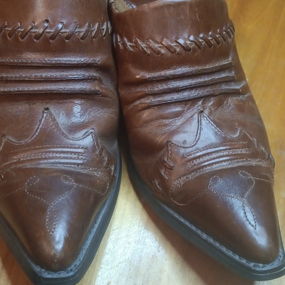 Ariat Brown Leather Slip-On Mules Size 7.5 - Picture 7 of 10